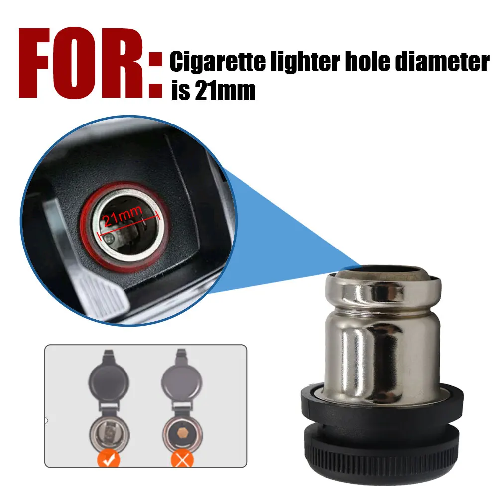 

Cigar Lighter Socket DC 12V Car Cigarette Lighter 12V Female Power Socket Replacement Is Applicable Universal for Auto Truck RV