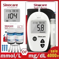 Sinocare Safe-Accu Blood Glucose Meter Glucometer Kit Diabetes Tester 50/100 Test Strips Lancets Medical Blood Sugar Monitor