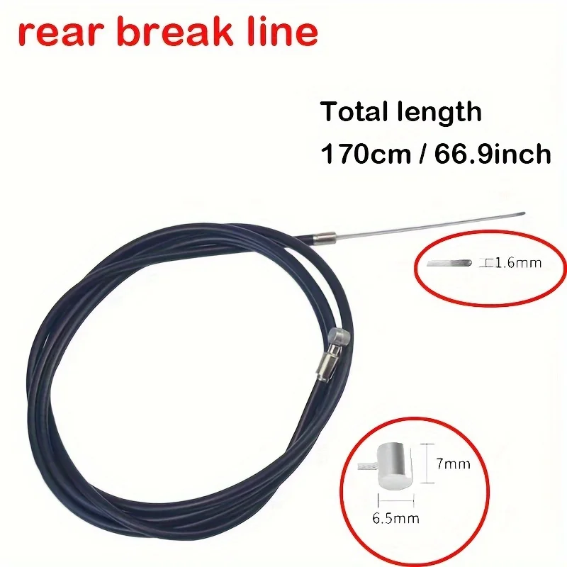 Bicycle Brake Cable Set Metal Wire Core,Front and Rear Brake Wire Tubes with Locking Mechanism and Folding Sleeve Gear