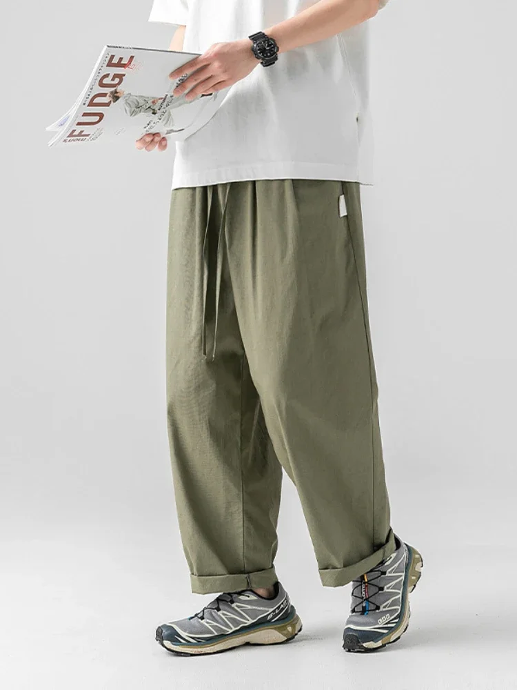 Men's Clothing Loose Straight Pants Spring and Summer Models Japanese Streetwear Outdoor Leisure Cotton Cargo Pants Men New