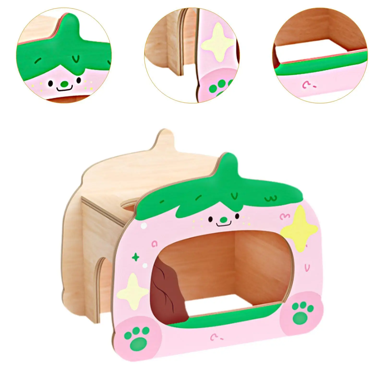 Hamster Bridge Habitat Decor Climbing Ladder Wooden Hiding Hut Reptile Hideout for Hamsters Other Small Pets Tortoise Rats Mice