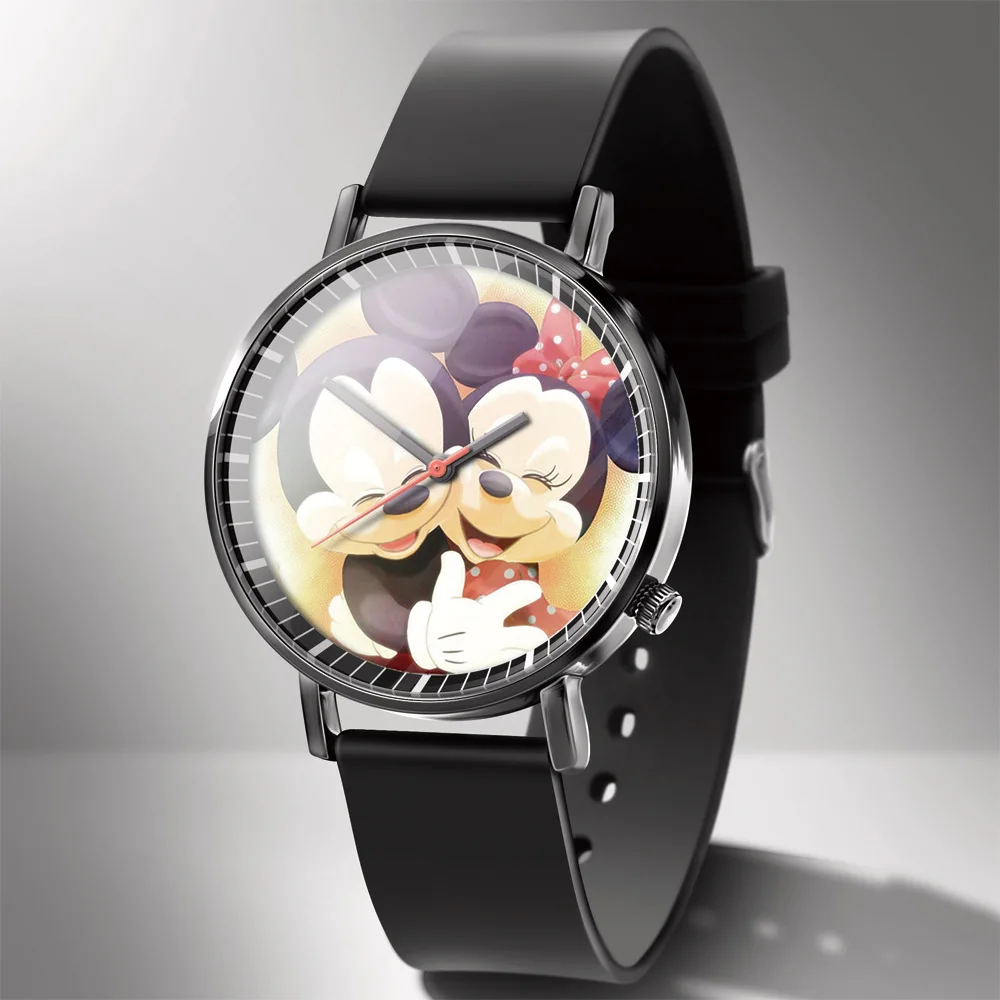 Disney Mickey Minnie Mouse Girl  Boy Children's Kids Watch Women Cute Male Female Couple Wrist Watches Birthday Gifts 2