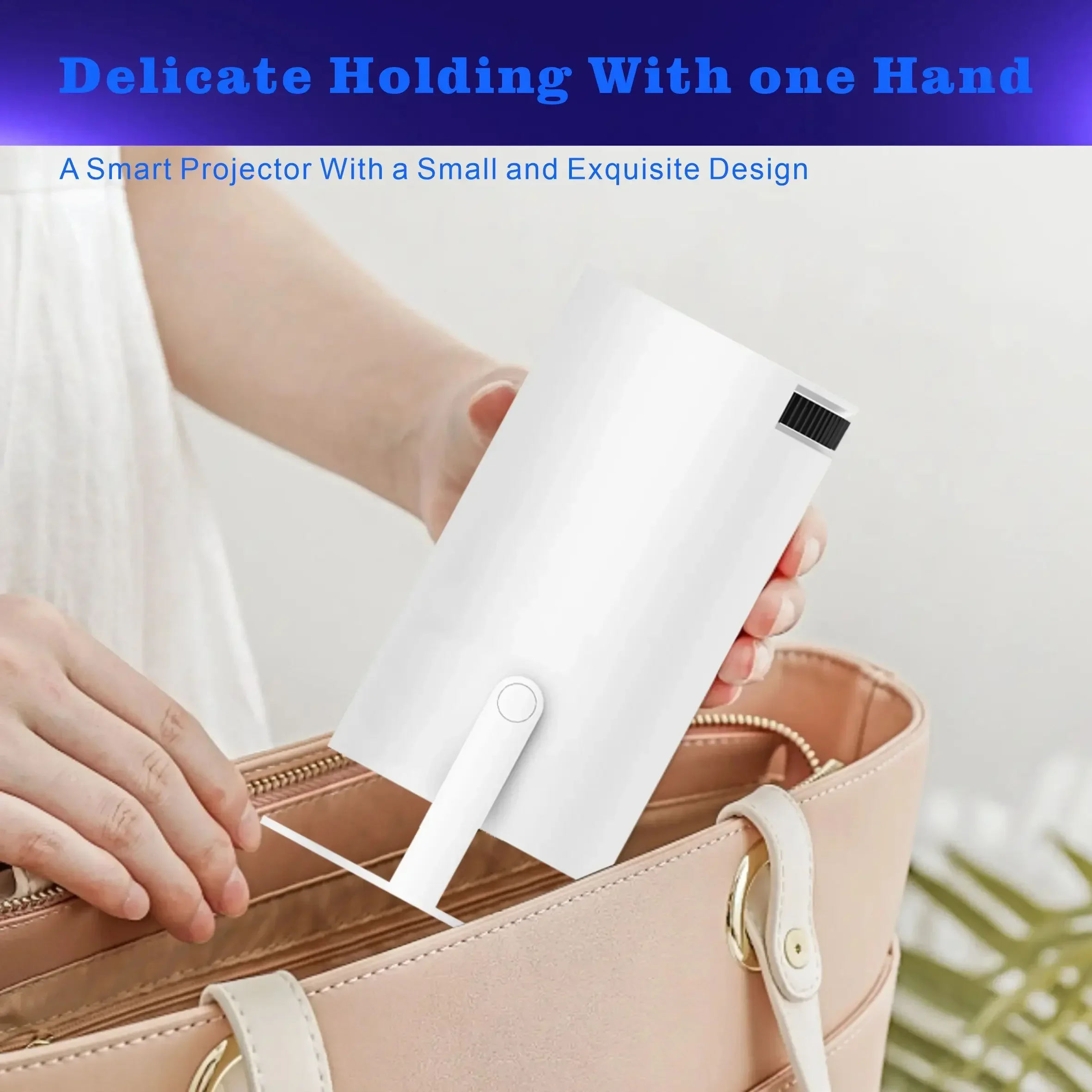 스마트 와이파이 미니 120 ANSI 루멘 휴대용 프로젝터, 360 ° 영화 프로젝터
