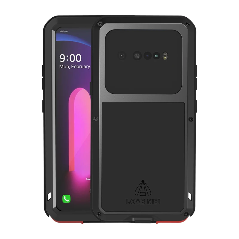 Love Mei Phone Case Silicone Military Grade Metal Protective Cover Shockproof and Dustproof for LG V60
