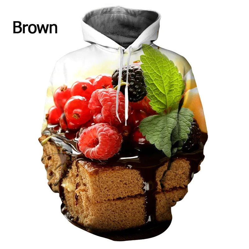 

Autumn and Winter Women's Fashion 3D Hooded Food Printing Loose Fashion Hooded Sweatshirt Casual Pullover Sweatshirt