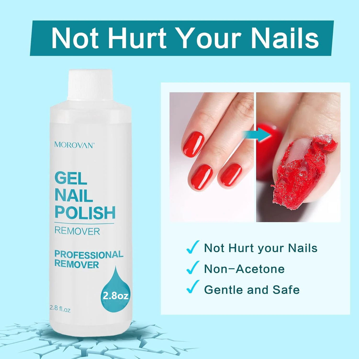 Nail Gel Remover Acetone Free Nail Polish Remover for Nails Remove Soak-Off Nature Gel Polish Acrylic Dip (2.8Oz/8Oz) nail polish remover nail gel remover