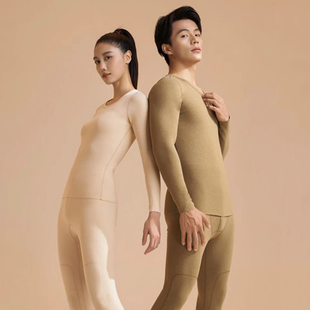 Women's Thermal Underwear Winter Clothes two piece set Long johns Cashmere Silk Thickened Seamless Warm Lingeries for woman Men