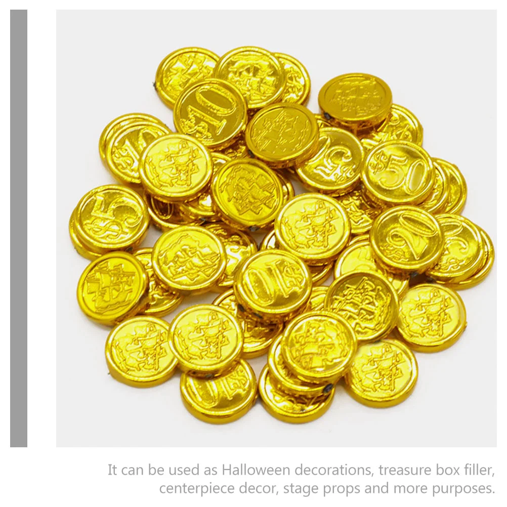 thumbnail image 2 of Snapklik.co : Pirate Gold Coins Plastic Set Of 150, Play Gold Treasure Coins For Play Favor 2 of 9