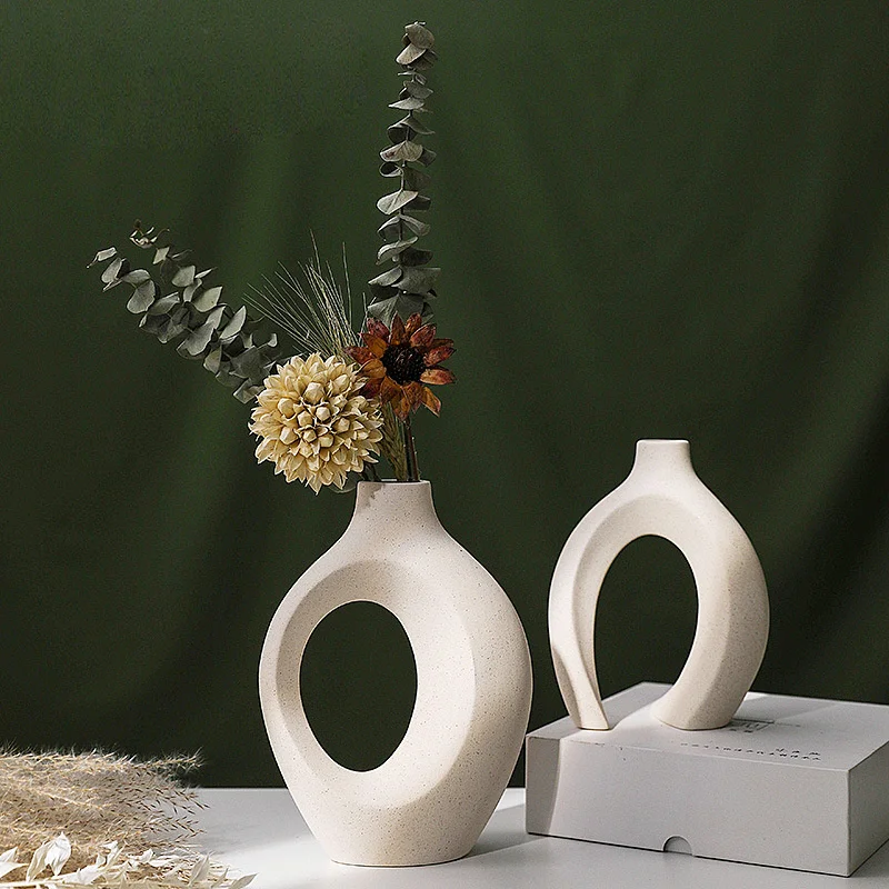 Creative Face Ceramic Vase Floreros Decorativos Moderno Vase Decoration  Home Living Room White Flower Vase - AliExpress