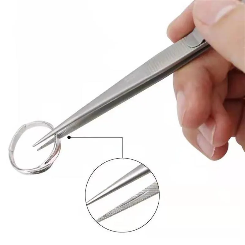 Stainless Steel Tweezers Adjustable Slide lock Antistatic Tweezers Jewelry Making Tool For Electronic Component Repair Tools