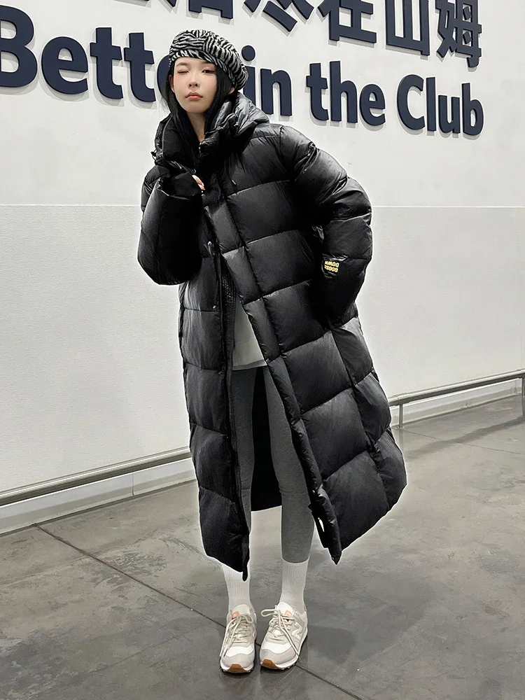 90% White Goose Down Jacket Fashion Outdoor Black Gold Design Brand Coat Couple Long Hooded Fashion Brand Parka Coat New