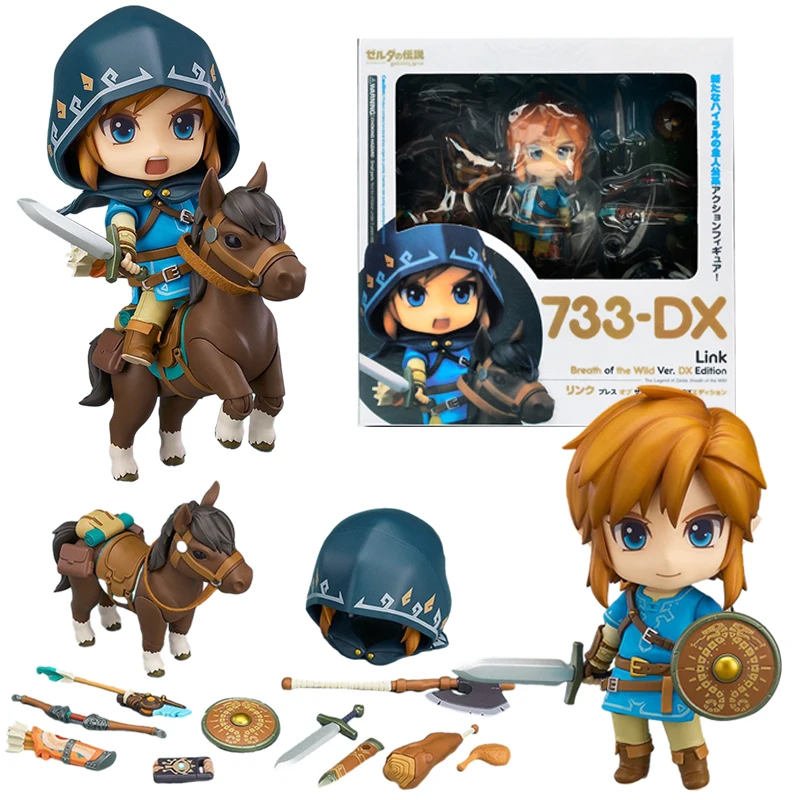 10Cm # 733-Dx Link Anime Figure #1212 The Legend Of Zelda:Breath Of The Wild Zelda Action Figure Collection Model Doll Toys Gifts