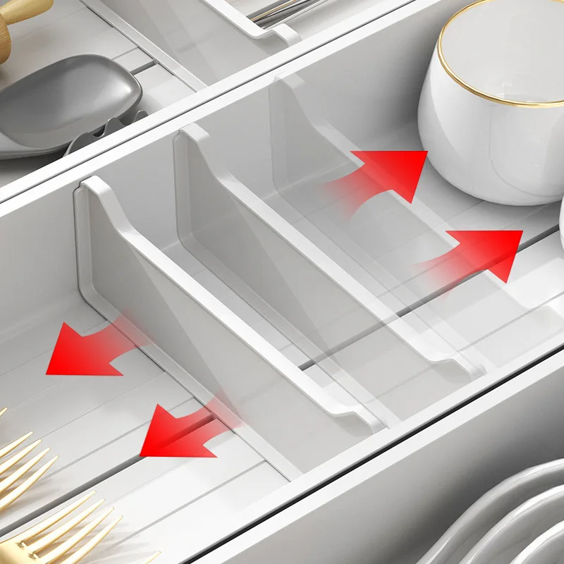 Drawer Tableware Box Expandable Kitchen Utensil Tray 5Compartments Forks Knives Storage Drawer Organizer Divider Container 3