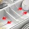 Drawer Tableware Box Expandable Kitchen Utensil Tray 5Compartments Forks Knives Storage Drawer Organizer Divider Container 3
