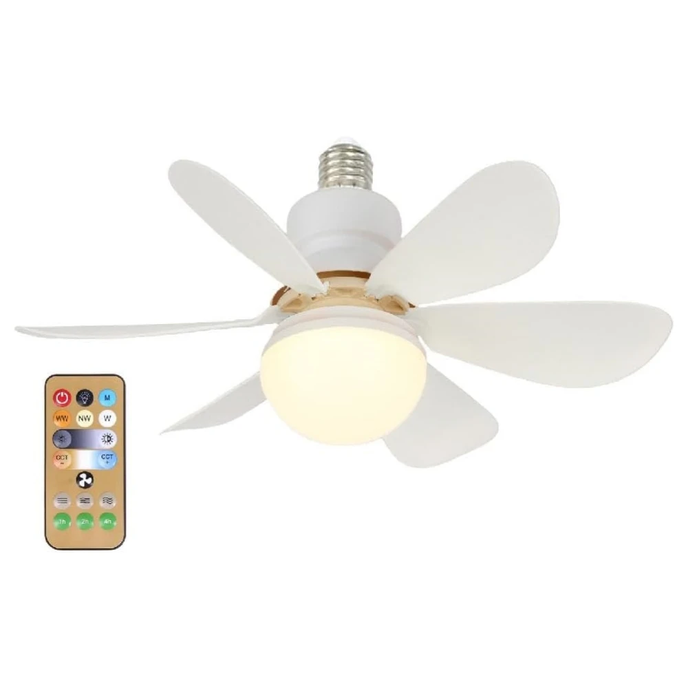 

40W Ceiling Fan With Lighting Lamp E27 Converter Base With Remote Control LED Lamp Fan For Bedroom Living Home Silent AC85-265V