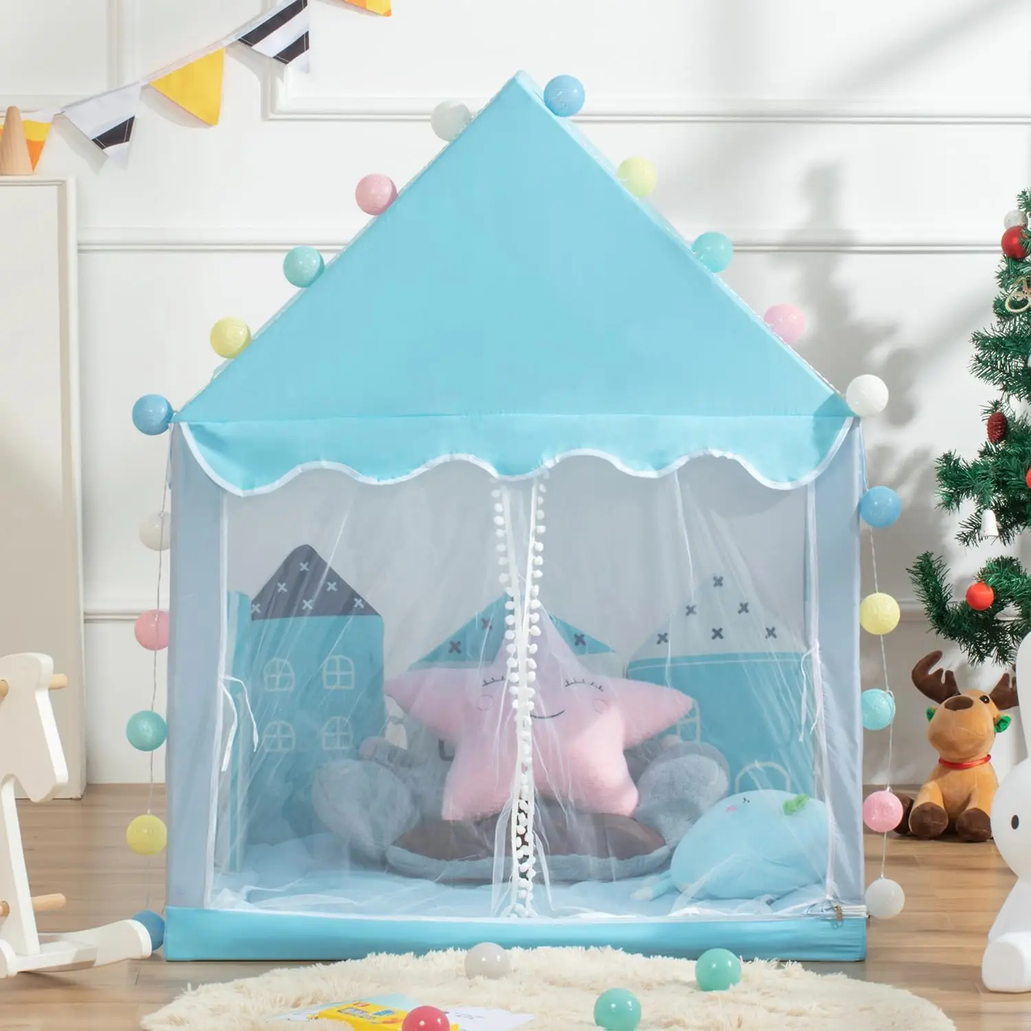 Kid  Play Tents Children Tent Indoor Outdoor Princess Girl Game House Small House Child Castle Separate Bed Tool No Light Ball 5