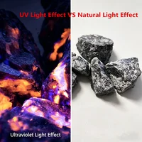 Pierre de flamme Yooperlites naturelle, pierre de décoration de Syenite, Sodalite fluorescente, cristal brut minéral, spécimens de Collection UV à ondes longues 1