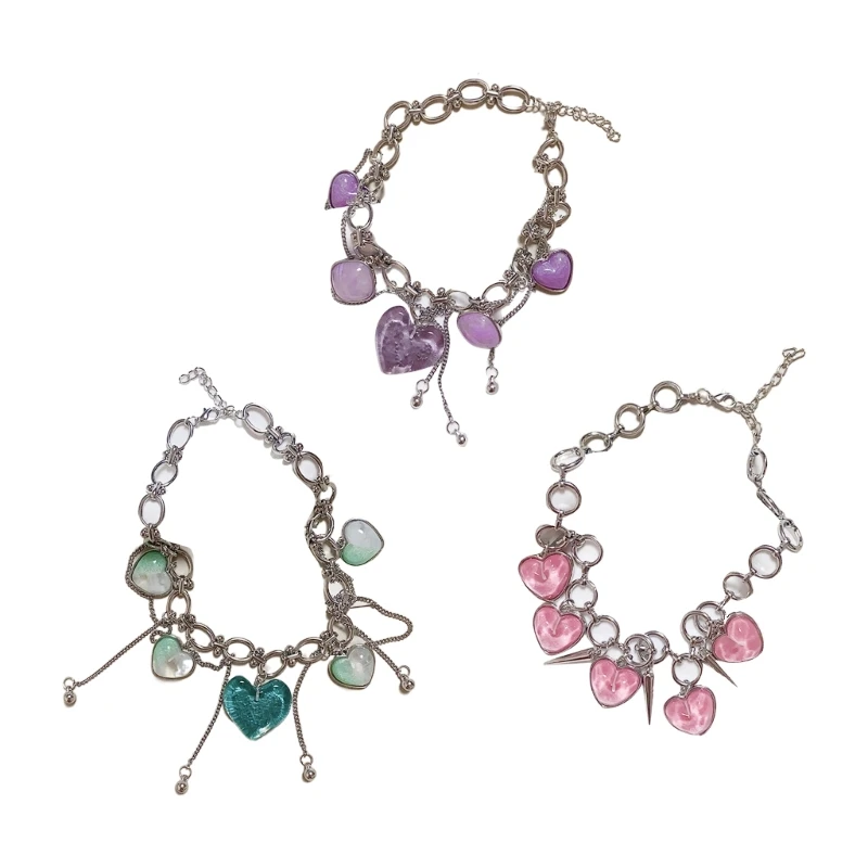 

Y2K ожерелье с подвеской в ​​виде сердца для женщин, готическое колье с кисточками, мода 2023, ключица