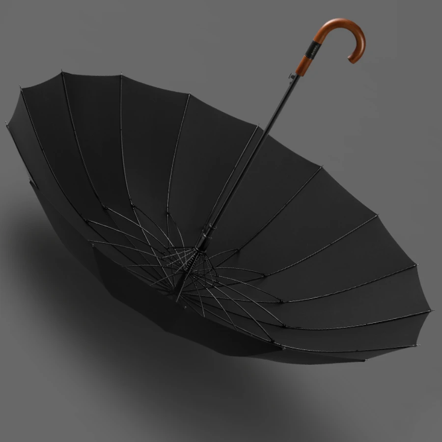 

Wooden handle Men's Luxury Long Handle Umbrella Reinforced Automatic Wind and Water Resistant Umbrella paraguas Rain Umbrella