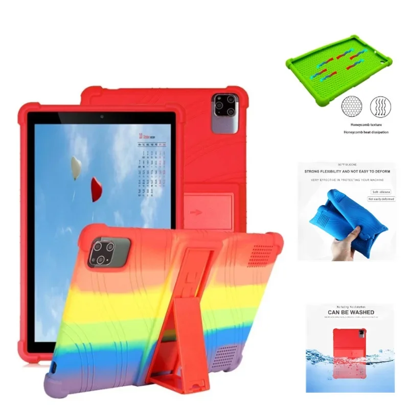 

Case for 10.1 inch Android 9.0 Tablet Cover, Kids Friendly Soft Silicone Adjustable Stand Cover for 10 inch Tablet PC