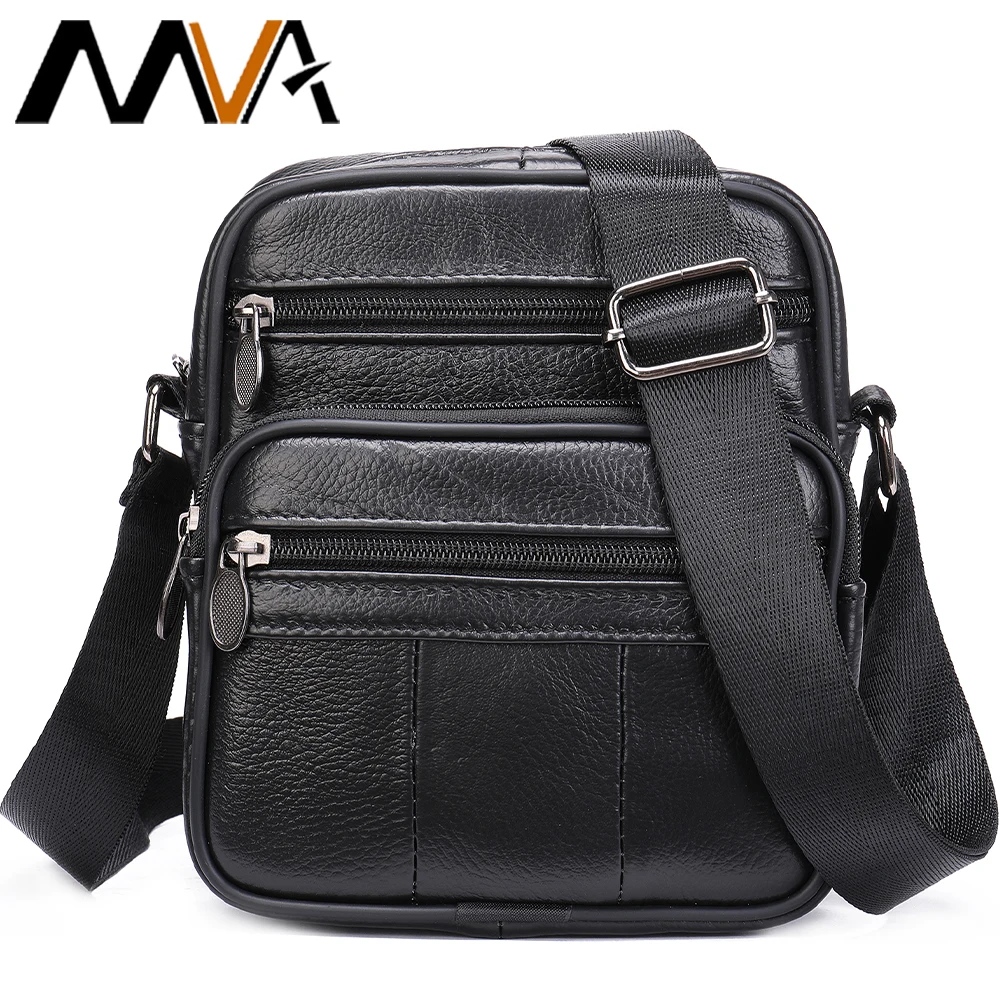 MVA Men's Bags Genuine Leather Shoulder/Crossbody Bags For Men Messenger Bag Leather Men Handbag Casual New in bandolera hombre