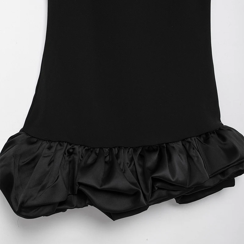 Elegant Sleeveless White Short Dress Women Slim O-neck Backless Ruffles Hem Party Evening Dresses Summer Lady Streetwear