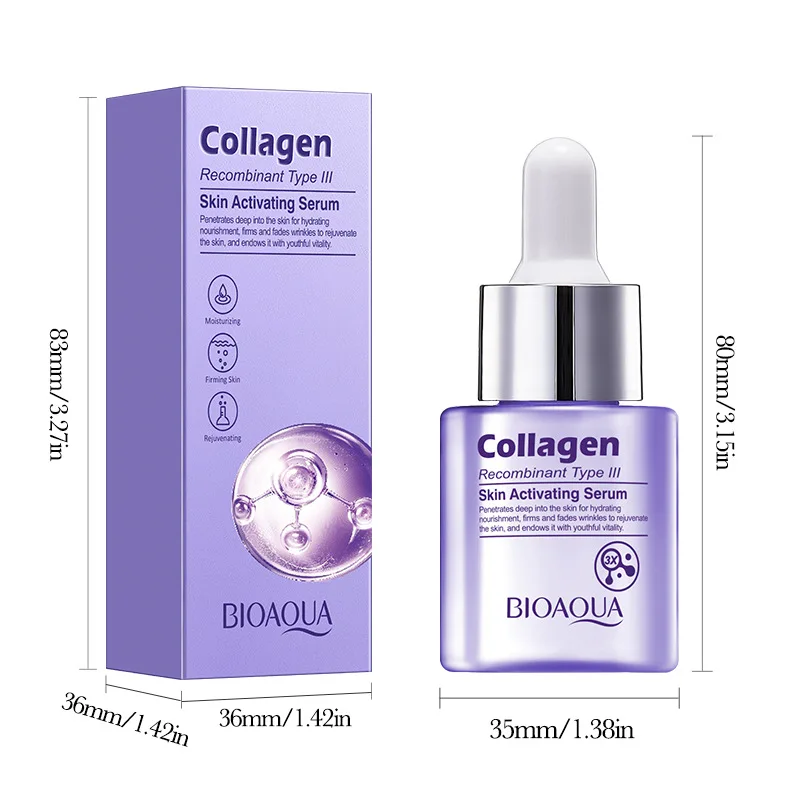 BIOAOUA Recombinant Type III Collagen Anti-Aging Delicate Skin Improves Rough Shrinking Pores Revitalizing Moisturizing Essence
