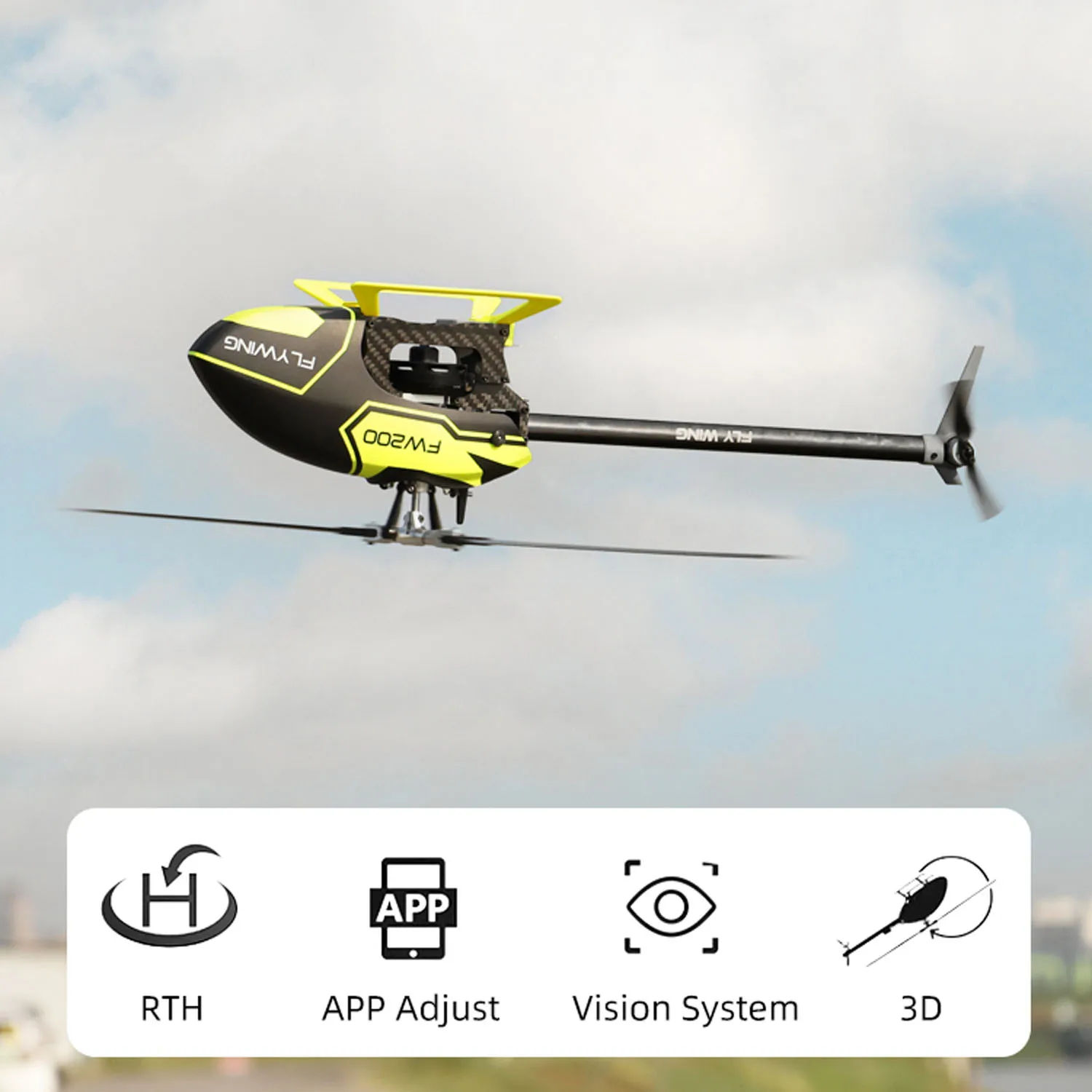 RTF 스마트 미니 헬리콥터 모델, RC 취미 장난감, FLYWING RC 체중계 항공기 드론, 비행기 호버, GPS 포함 소년 선물, TH24068