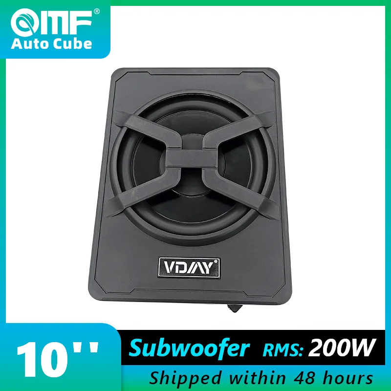 Auto Cube 10 Pollici Sotto Il Sedile Subwoofer Per Auto Rms 200W Car Audio 128 Bass Boost Subwoofer Attivo Con Sistema Audio Amplificatore Per Auto