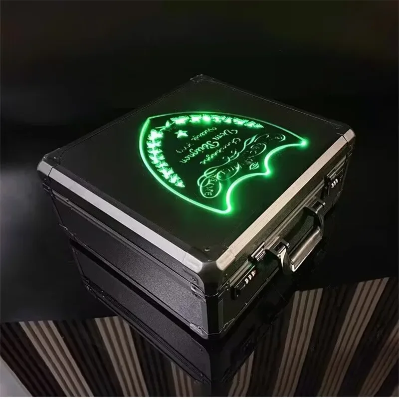 3 bottles Rechargeable LED Box Champagne Bottle Carrier LED Champagne Display Case for Night Club Party Lounge Bar Decor