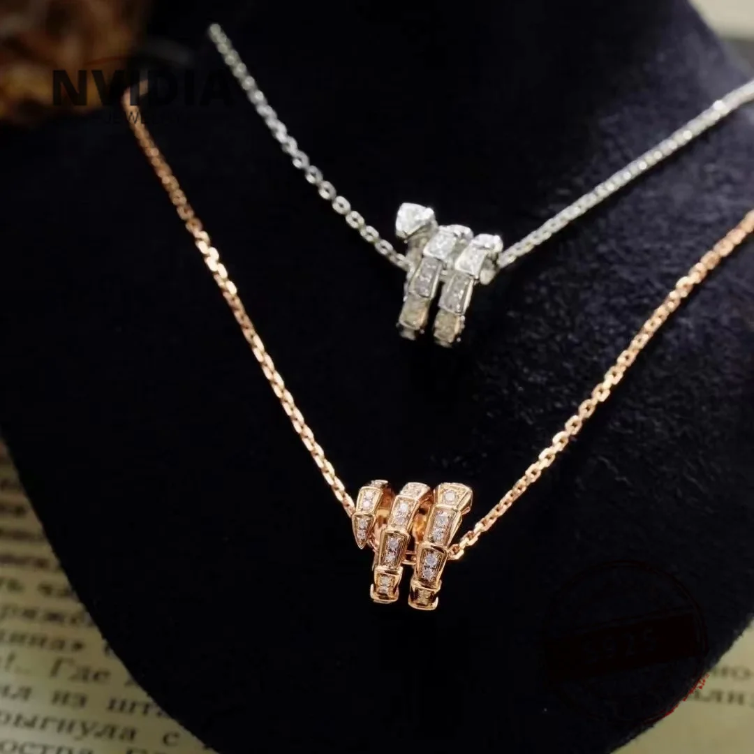 

2024 Fashion Jewelry BV Customized S925 Silver Luxury Snake Bone Diamond Women's Necklace Birthday Party Earrings Gift