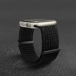 Premium Nylon Loop Strap - Breathable and Durable Wristband Bracelet - 42 44 45 49 S10 - 46MM (08 Reflective black)