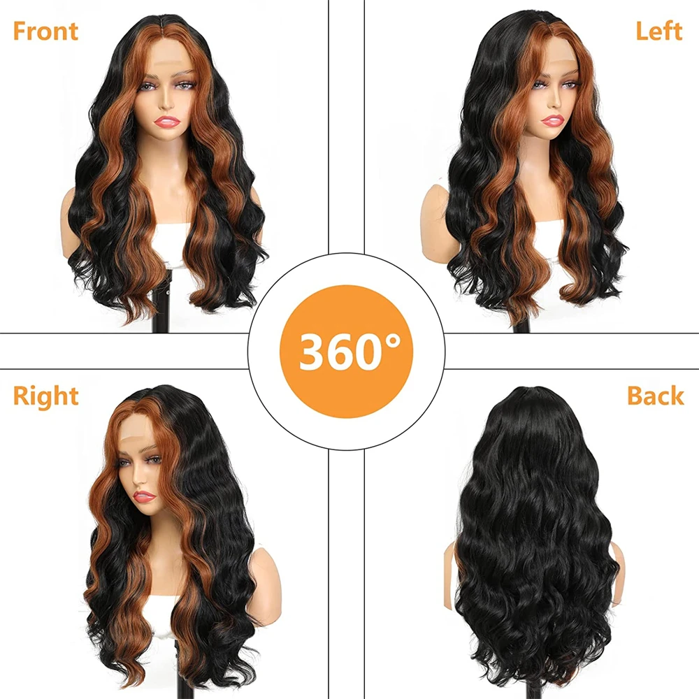 Green Loose Wavy Lace Wig Synthetic Highlight Lace Wig United