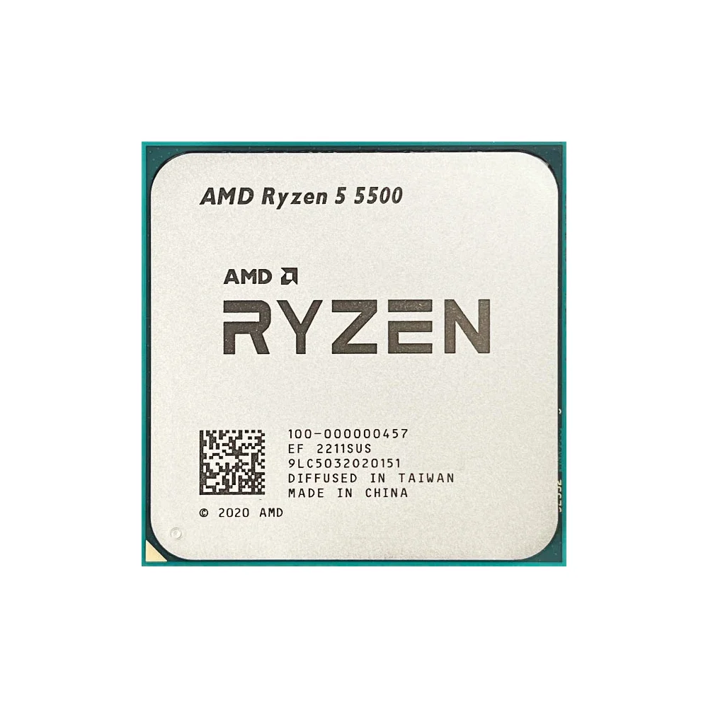 CPU Processor AMD Ryzen 5 5500 3.6GHz 7NM L3 = 16M 6-Core 12-Thread R5 5500 DDR4 65W Socket AM4 Without Fan