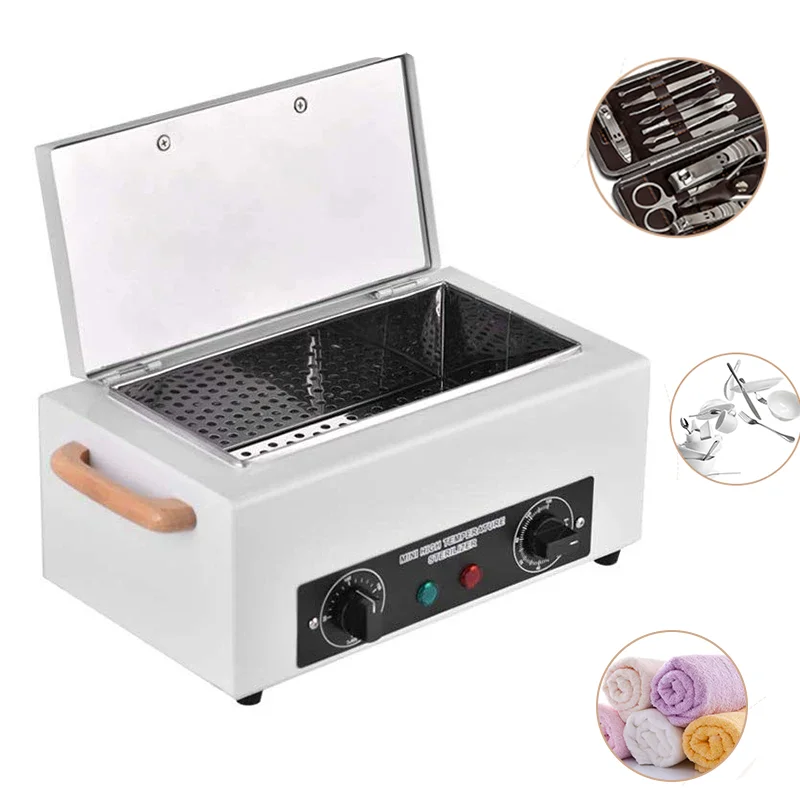 Nail Sterilizer Dry Heat Sterilization High Temperature Disinfection Box For Manicure Salon Equipment Nail Metal Tool NV-210