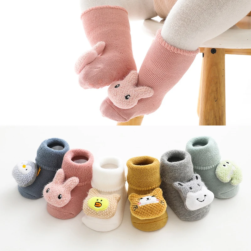 Baby Socks Cartoon Baby Socks For Girl Boys Rabbit Bear Anti Slip Soft Warm Winter Autumn Toddler Indoor Floor Socks For Kids