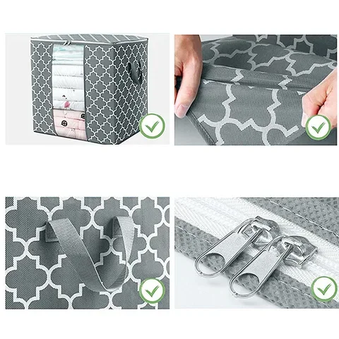 

Non Woven Fabric Large Capacity Dirty Clothes Collecting Bag Quilt Blankets Storage Bags With Clear Window Clothing Organizer