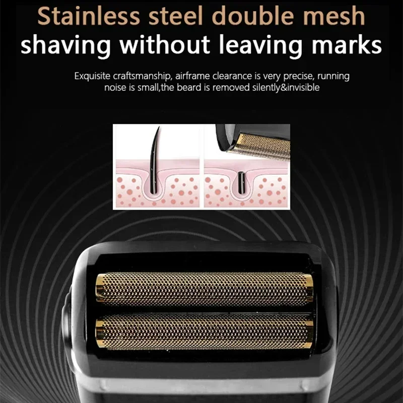 케메이 KM-2024 USB 충전식 전기면도기 추가 커터 헤드 왕복형 트윈 블레이드 면도기 수염 트리머 면도기