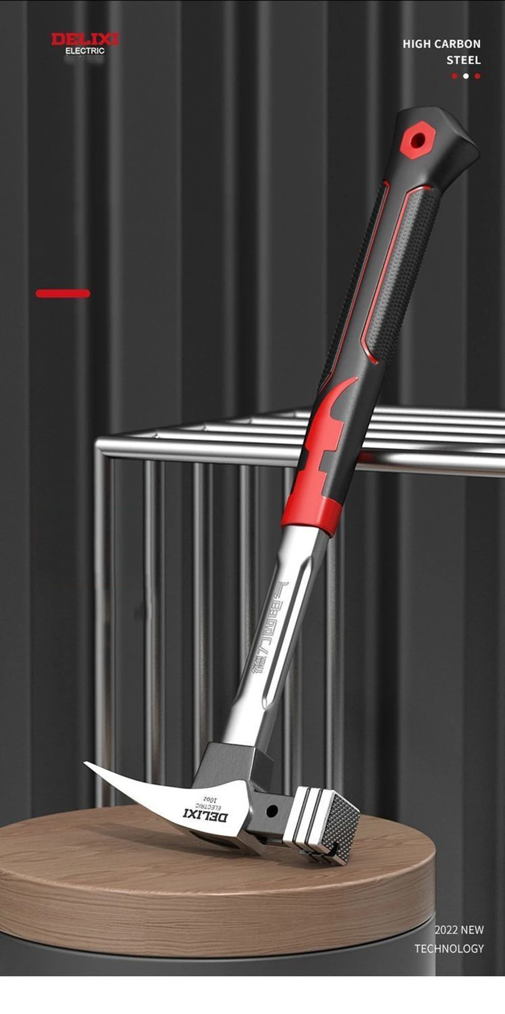 Description Picture 2 of itemDELIXI Genuine Fiber Claw Hammer Handle Multifunctional High Carbon Steel Hammer Woodworking Nail Pulling and Hammering Tools