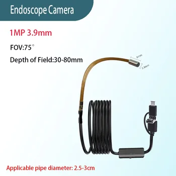 3.9mm Android Endoscope Camera 3 IN1 Micro USB Type C Borescope Mini Camera Waterproof LED Car Inspection For HUAWEI XIAOMI PC 1