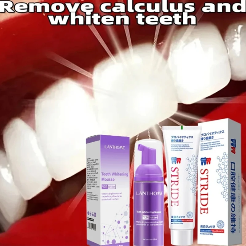 Whitening Mousse Toothpaste Dental Calculus Remover Teeth Whitening Preventing Periodontitis Oral Products Combination Set