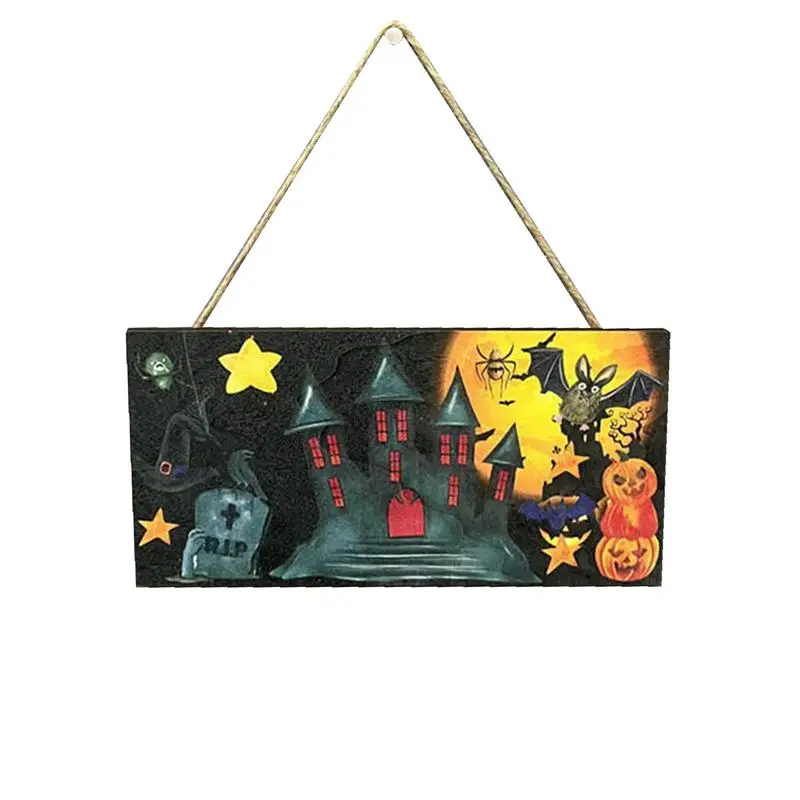 

Halloween Sign Door Back Sign With Horror Vibe Wooden Witch Ornament For Party Spooky Gifts For Kids Friends