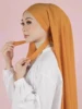 106844-52b12b.jpg Cristal chanvre femmes Hijab couleur unie musulman dames Turban doux élastique foulard moyen-orient tête enveloppement foulard