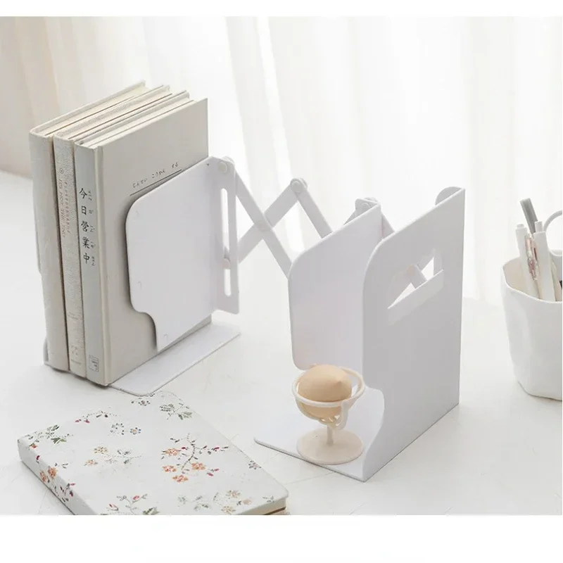 Book Stand 2Colors Retractable ABS Book Stand Creative Students Bookshelf Data Clip Stretch File Baffle