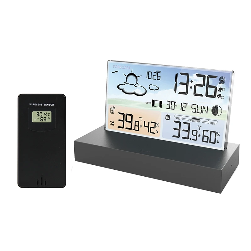 

Barometer Weather Station Thermometer Hygrometer Multifunction Electronics Desktop Alarm Clock Battery Wireless Sensor