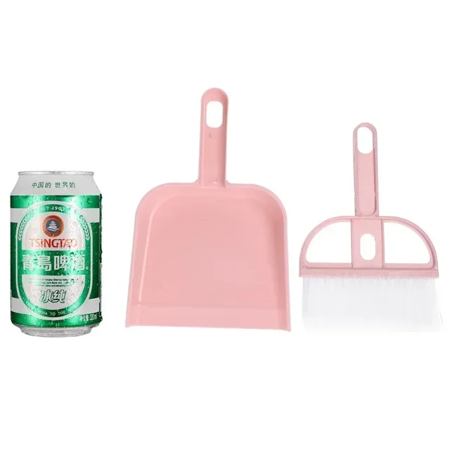 1SET Mini Desktop Sweep Cleaning Brush Keyboard Brush Cat Hamster Dustpan Small Broom Set Pet Professional Cleaning Tools 5