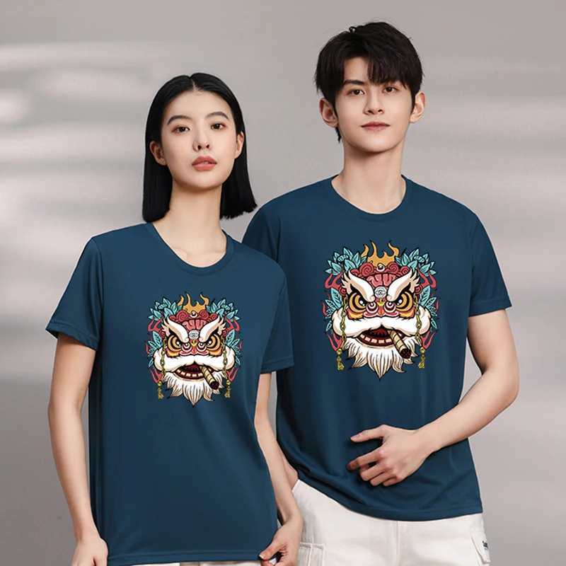 Men's Polyester T Shirt Black And White Oversize Tshirt Hip Hop Embroidery Print T-Shirt Unisex Quick Dry Blank T Shirt 778