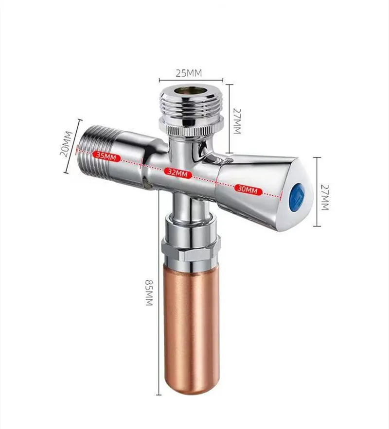 1PC DN15 IN DN20 OUT Water Hammer Eliminator Household Water-absorbing Water Hammer Triangle Valve All Copper Valve Switch