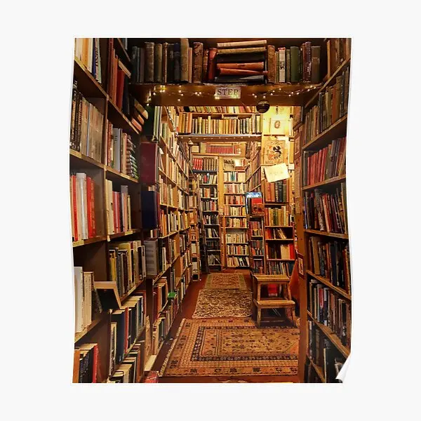 

Теплый уютный книжный магазин в Шотландии плакат картина роспись Декор Современная Настенная живопись для дома винтажная комната забавное художественное украшение без рамки