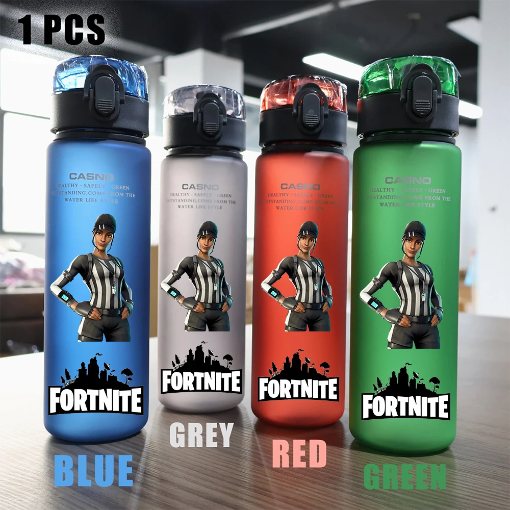 thumbnail image 1 of Taza de agua Fortnite de 560 ml, de plástico, resistente a fugas, para exteriores, de gran capacidad, para acampar, portátil, para viajes y deportes, 1 of 5